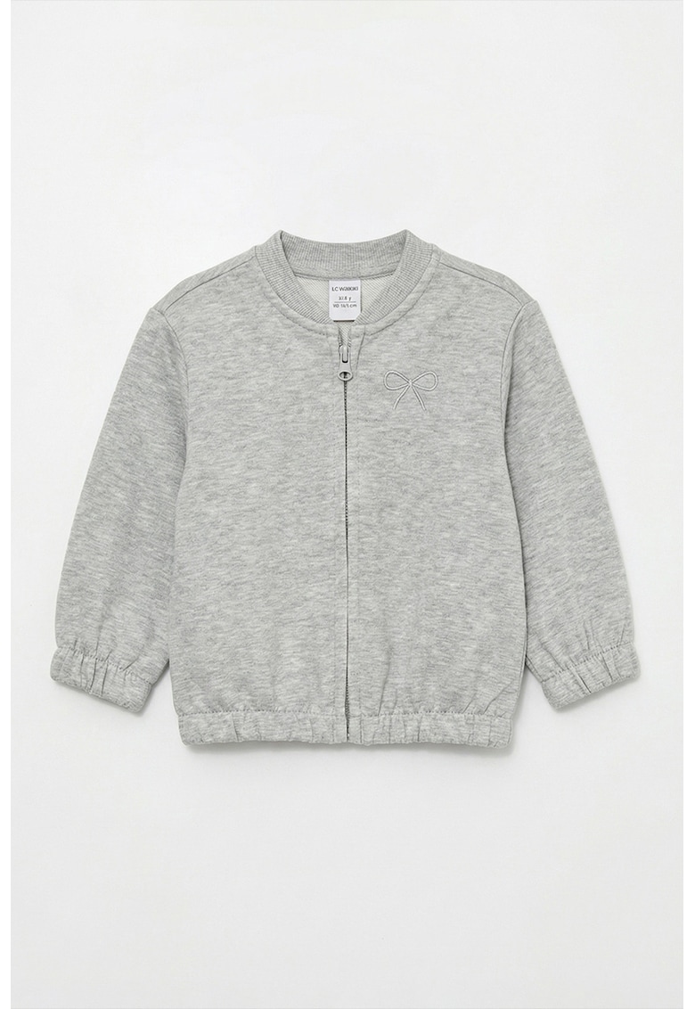 Bluza de trening regular fit cu model uni - Gri melange