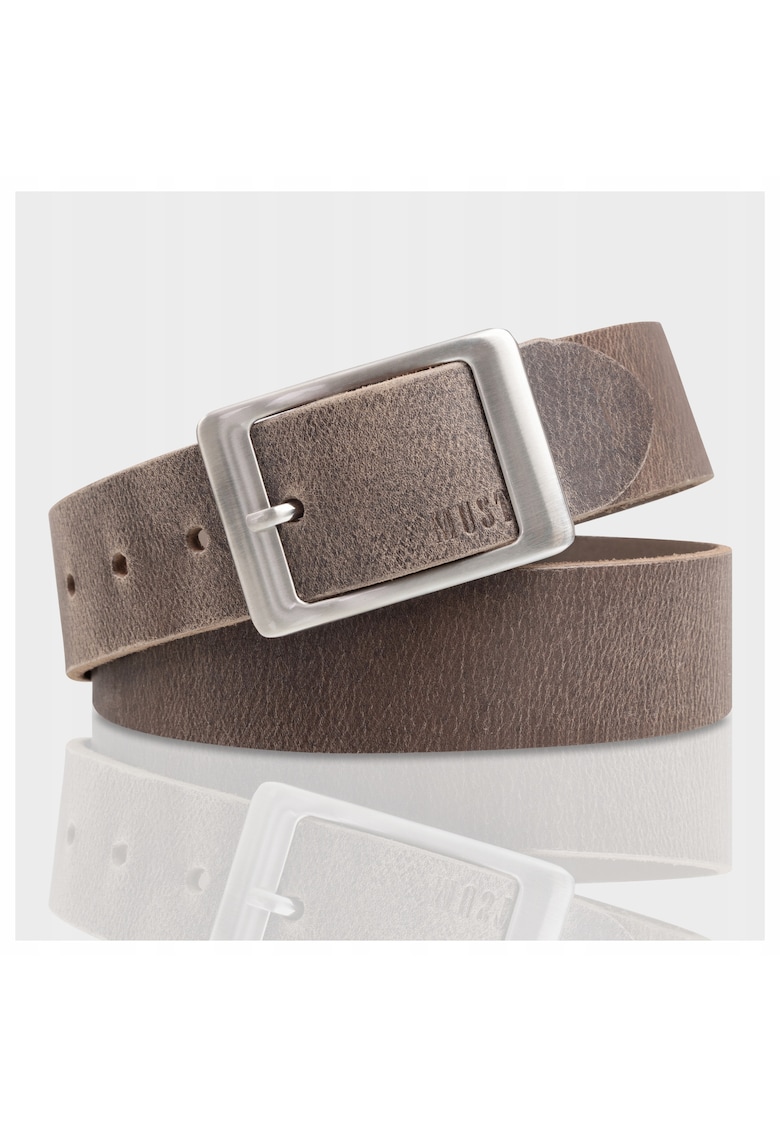 Curea barbati - design clasic - catarama de argint - 100% piele naturala - 95cm - maro