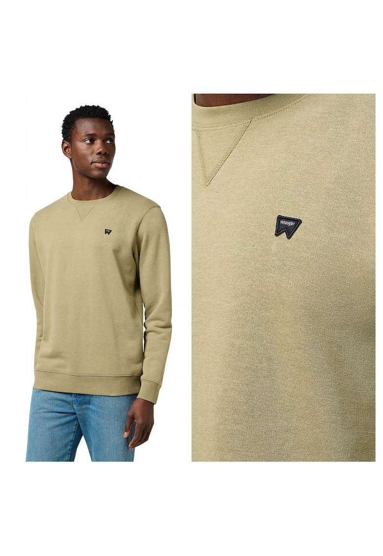 Hanorac Barbati - Sign Off Crew - Regular Fit - Design Clasic - Cu Logo - Maneci Lungi - Fara Gluga - Bumbac - M INTL - Verde