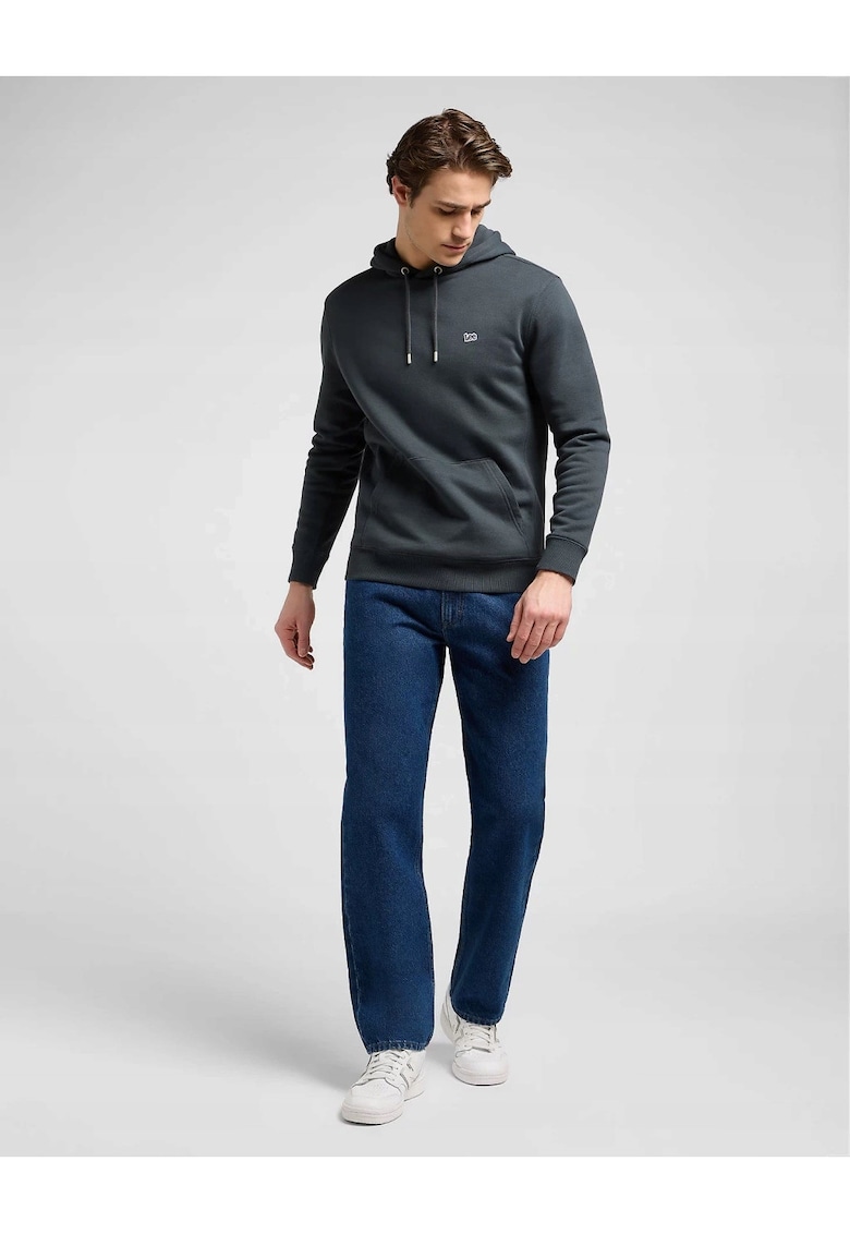 Hanorac Barbati - Plain Hoodie - Regular Fit - Design Clasic - Cu Logo - Maneci Lungi - Cu Gluga - Bumbac - S INTL - Gri