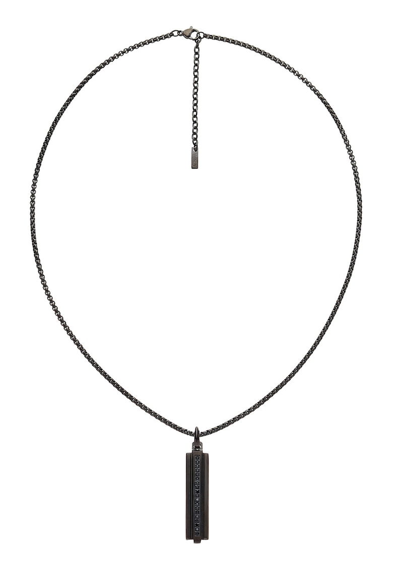 Colier din otel inoxidabil cu pandantiv - Negru