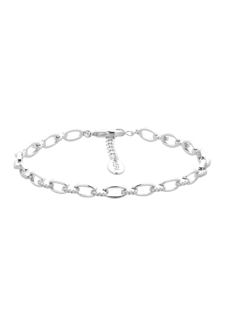 Bratara decorata cu cristale albe - Argintiu