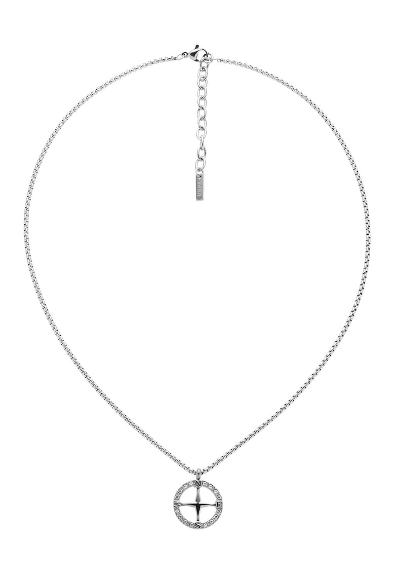 Colier din otel inoxidabil cu pandantiv cristal - Argintiu