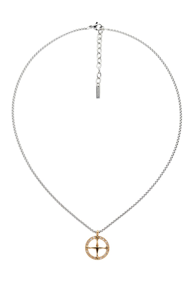 Colier din otel inoxidabil cu cristale - Auriu/Argintiu