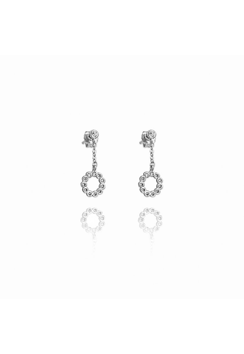 Cercei din argint 925 placat cu rodiu zirconiu - Sadie