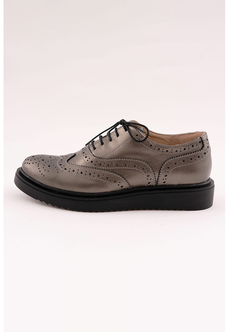 Pantofi derby cu decupaje decorative - Auriu
