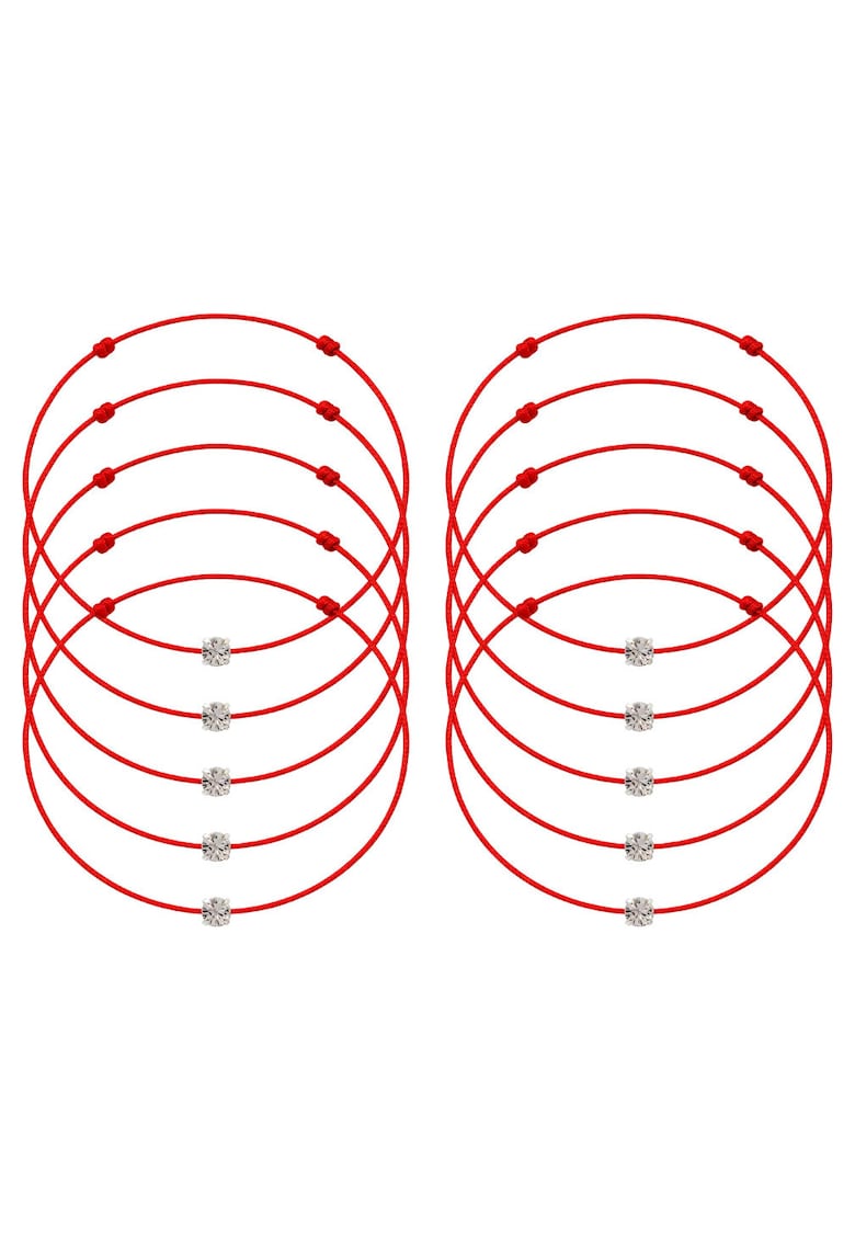 Set de bratari martisor cu cristal Preciosa - 10 bucati - 65987 - Alb