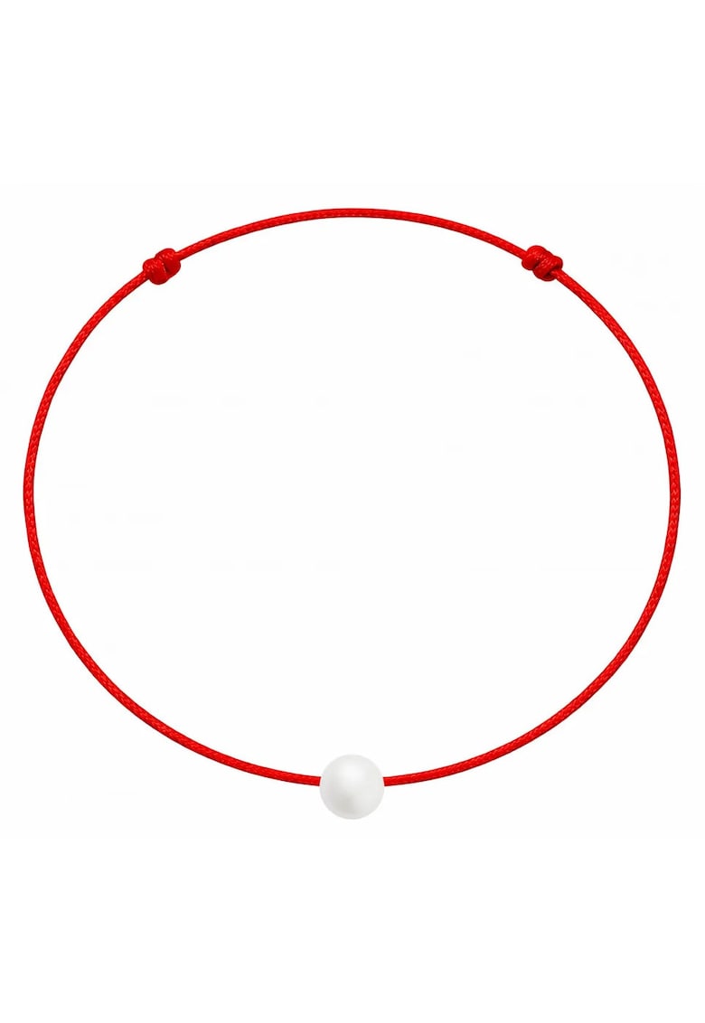Bratara martisor decorata cu perla Preciosa - Alb