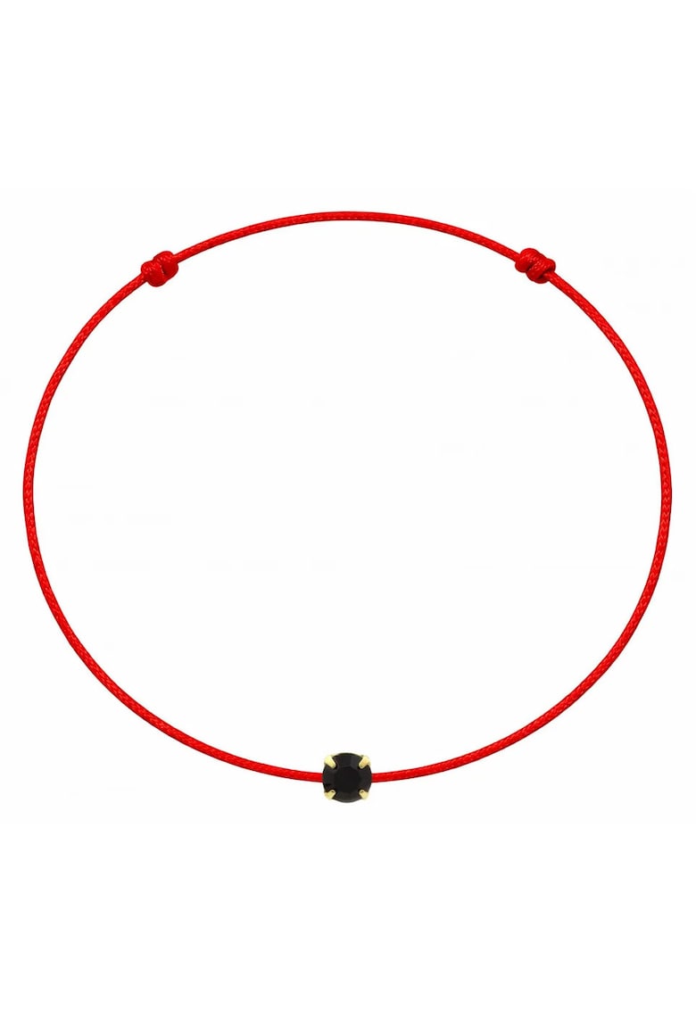Bratara martisor decorata cu cristal Preciosa - Auriu/Negru