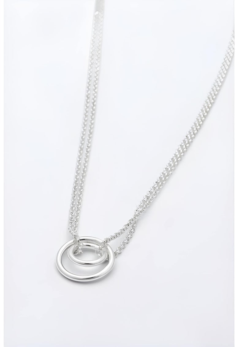 Colier tip lant din argint cu pandantiv - Argintiu