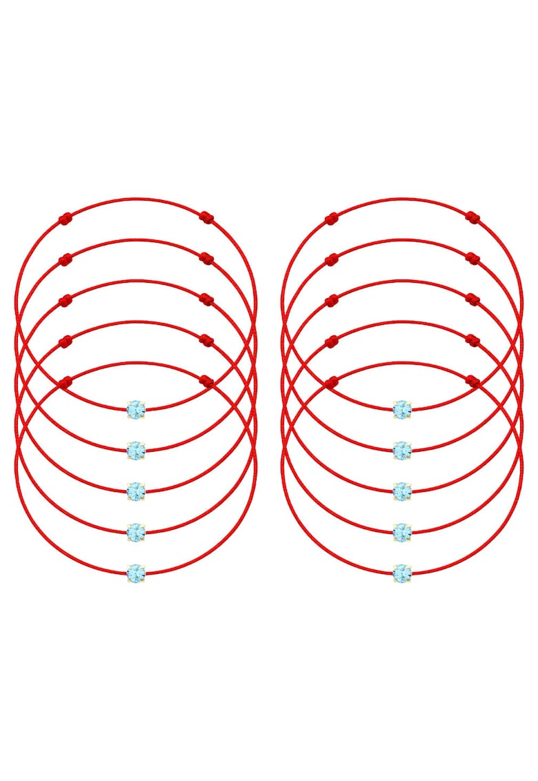 Set de bratari martisor cu cristal Preciosa - 10 bucati - 65987 - Albastru ultramarin