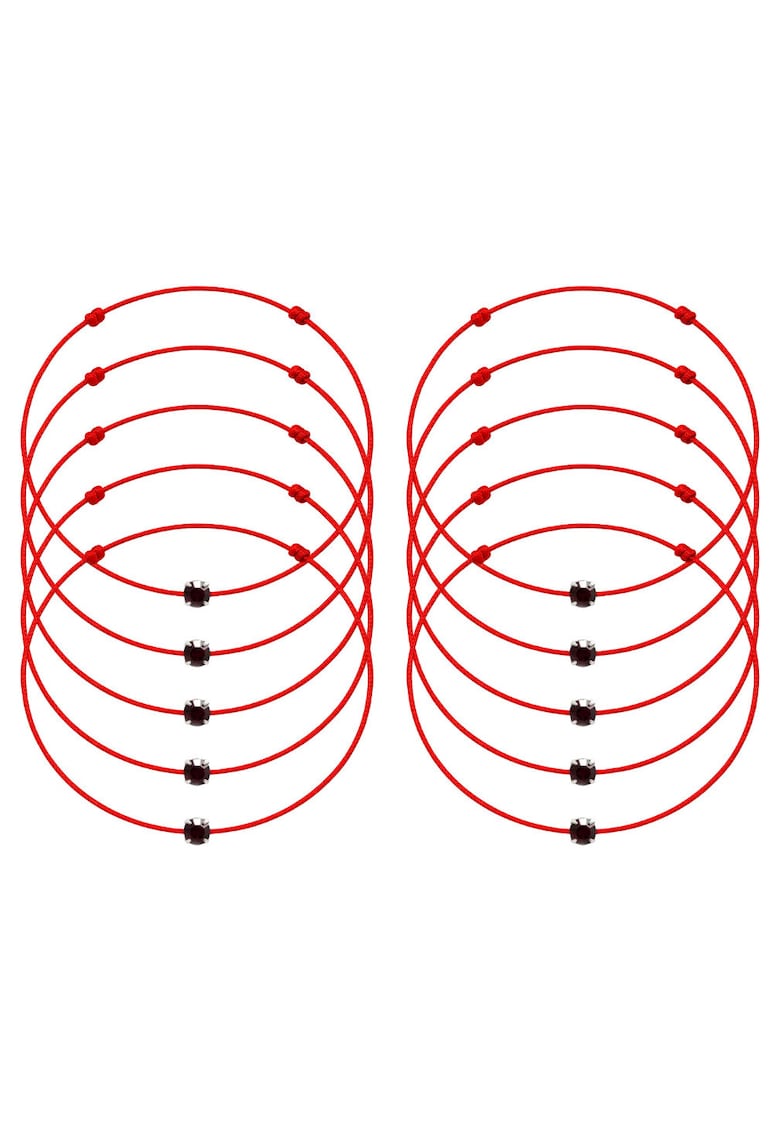 Set de bratari martisor cu cristal Preciosa - 10 bucati - 65987 - Mov