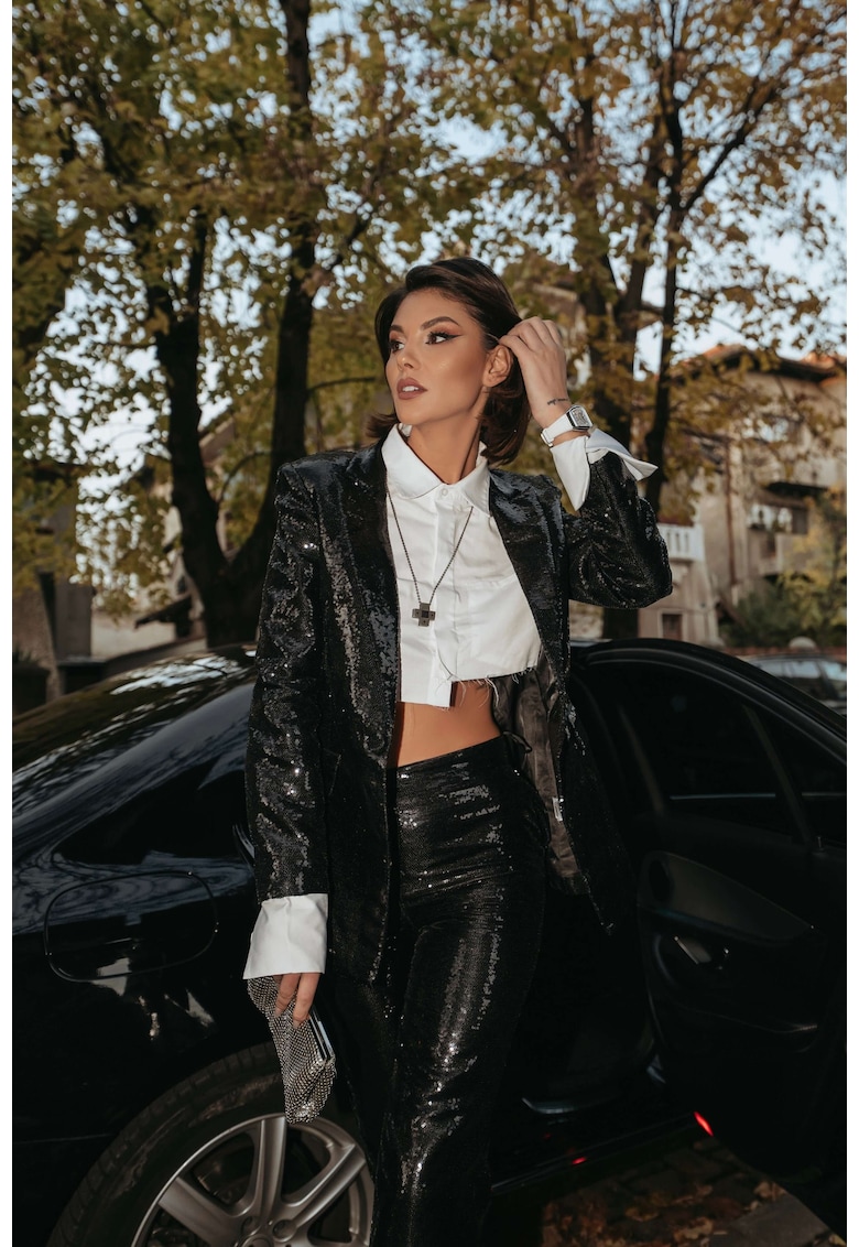 Costum cu paiete aplicate Leo - Negru