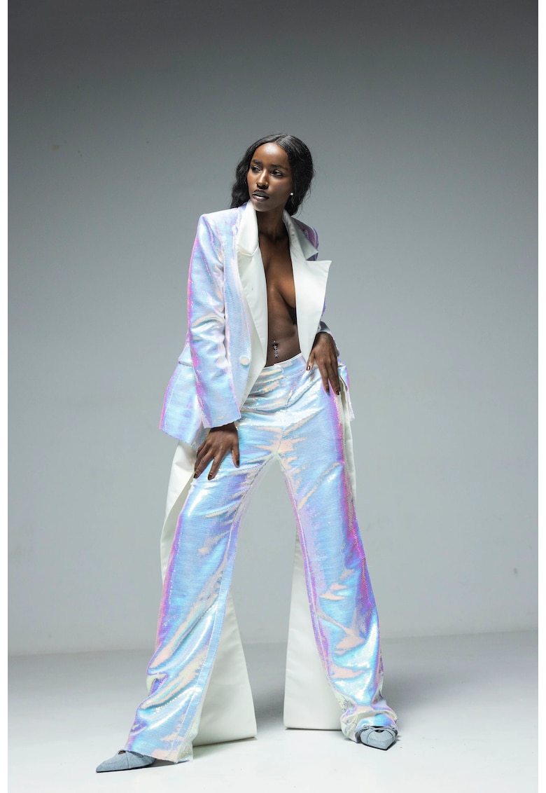 Costum cu paiete aplicate si aspect iridescent Leo - Multicolor