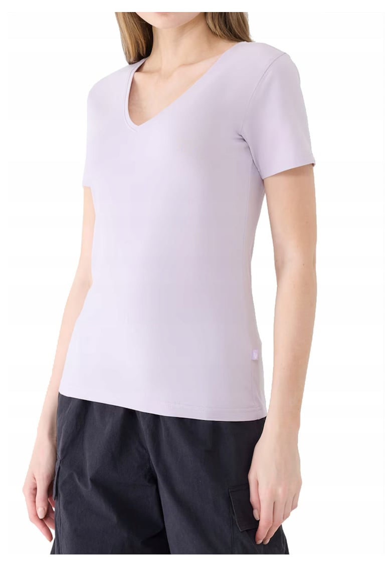 Tricou din bumbac cu decolteu in V
