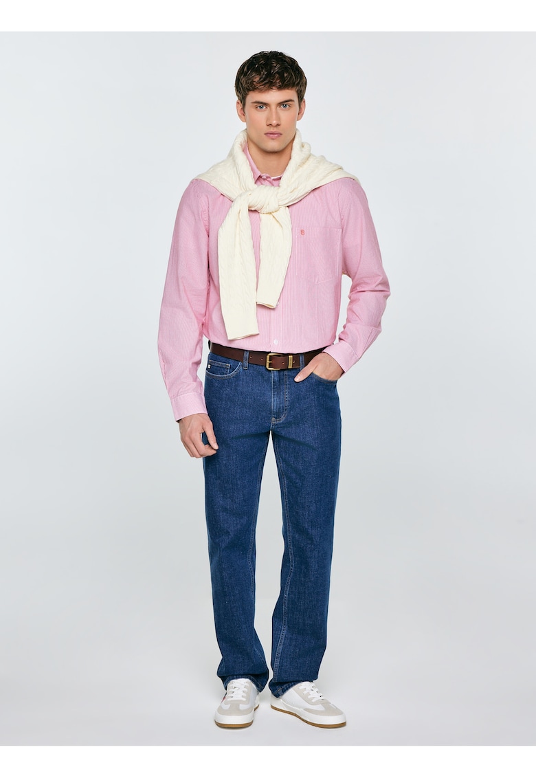 Camasa din bumbac cu model in dungi Cosiser