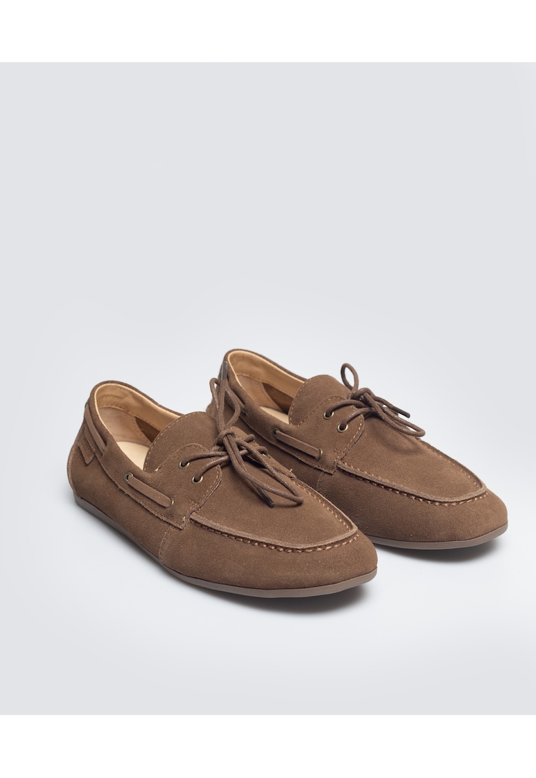 Mocasini de dama din piele intoarsa