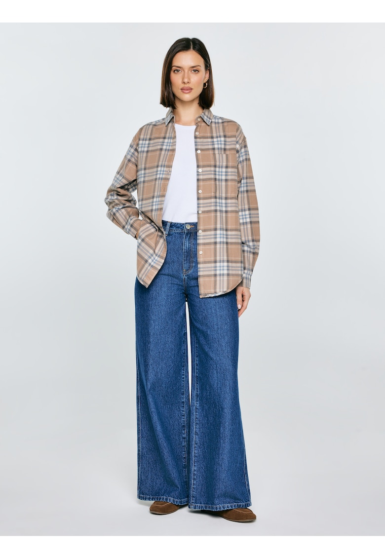 Camasa cu model in carouri si buzunar aplicat pe piept Notina