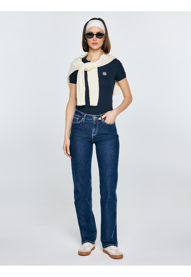 Tricou polo slim fit uni