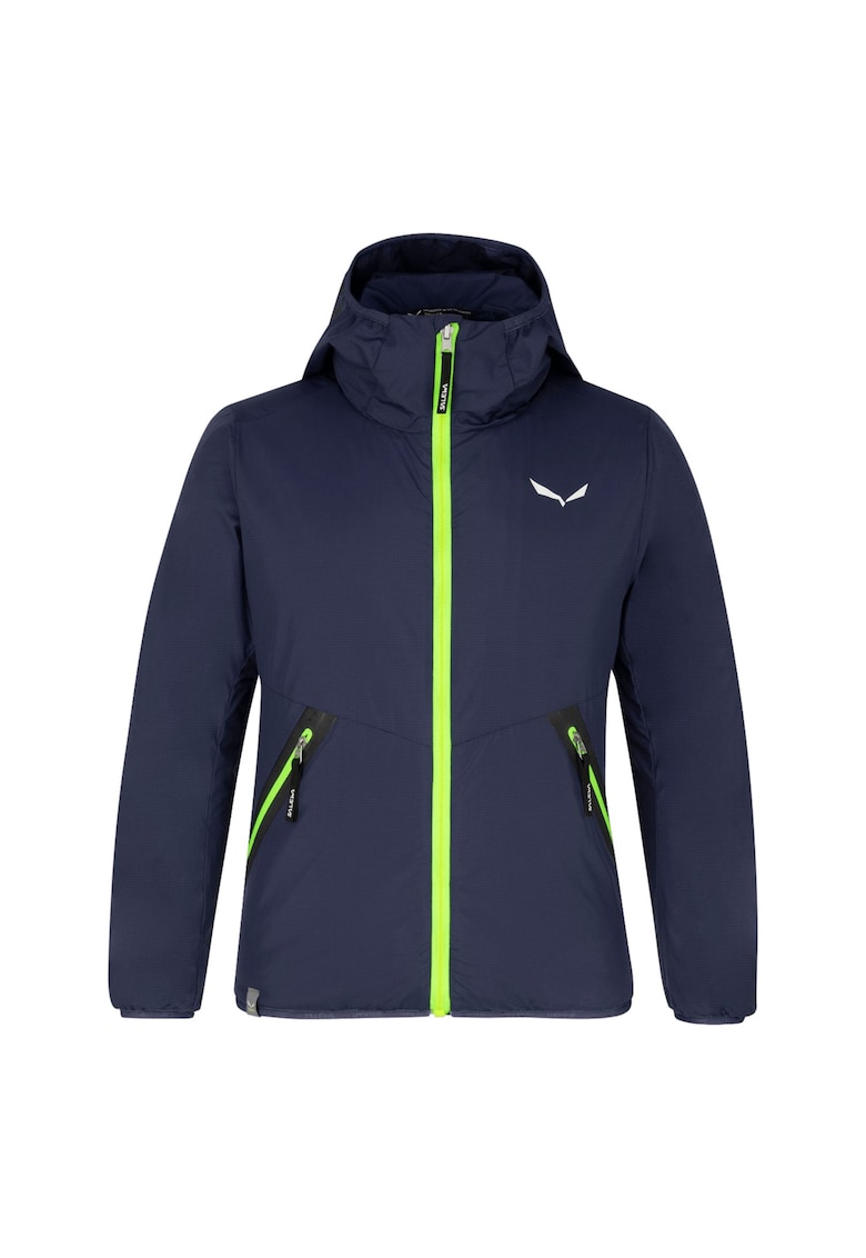 Jacheta reversibila pentru copii - impermeabila - gluga - bleumarin/lime -