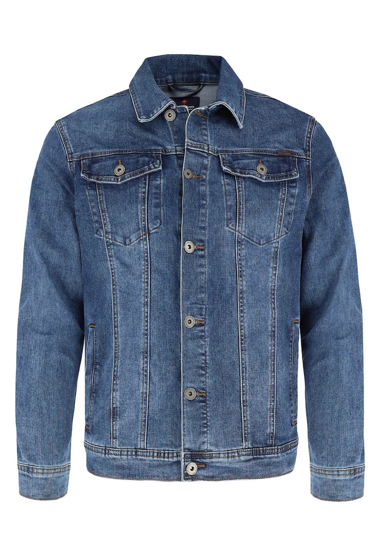 Jacheta din denim cu buzunare pe piept - cu nasturi - J-Ralf - albastru - Albastru