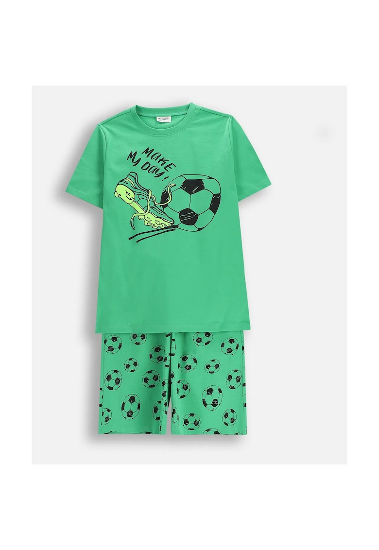 Pijama baieti verde - 2 piese - bumbac -