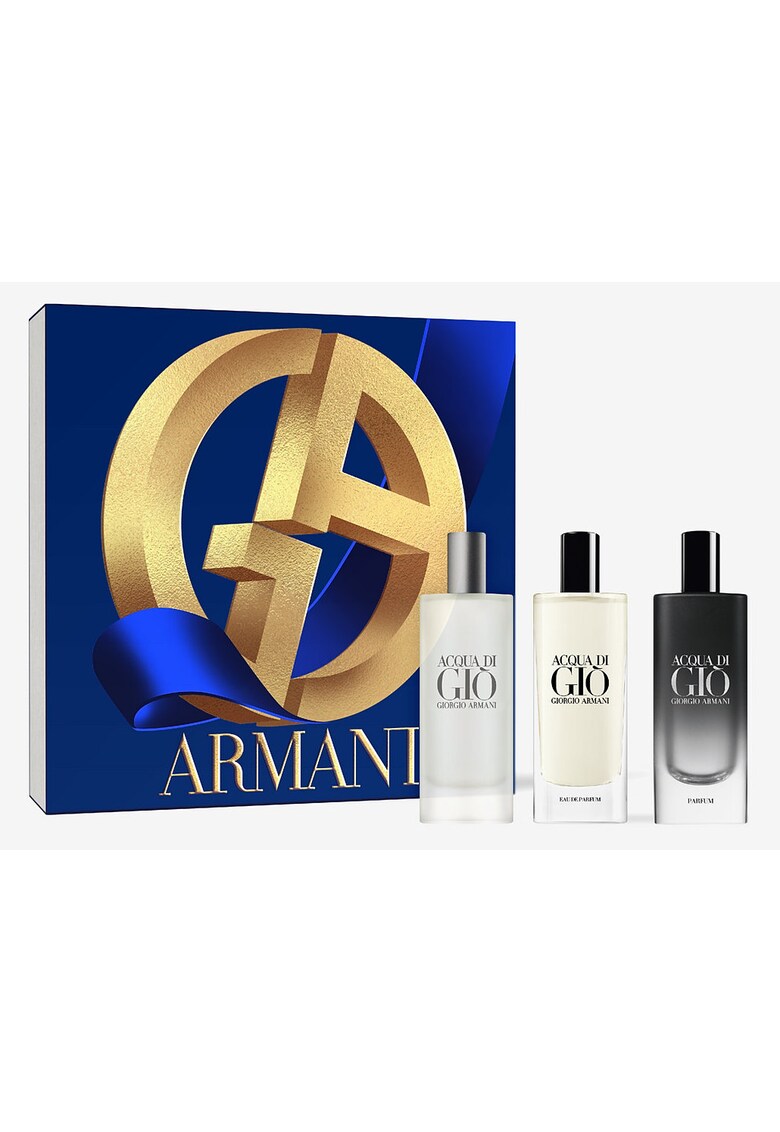 Set Cadou - Acqua Di Gio Trio - Barbati - 1 X Apa De Toaleta 15 ml + 1 X Apa De Parfum 15 ml + 1 X Parfum 15 ml