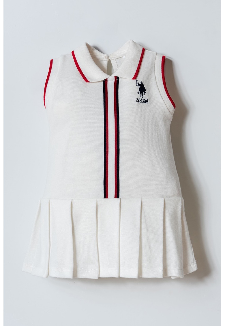 Rochie scurta din bumbac cu logo - Rosu/Alb/Albastru ultramarin