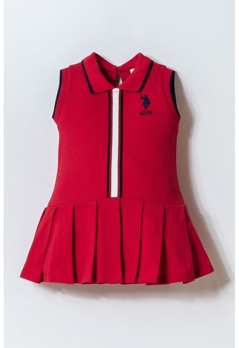 Rochie scurta cu logo - Rosu/Albastru ultramarin