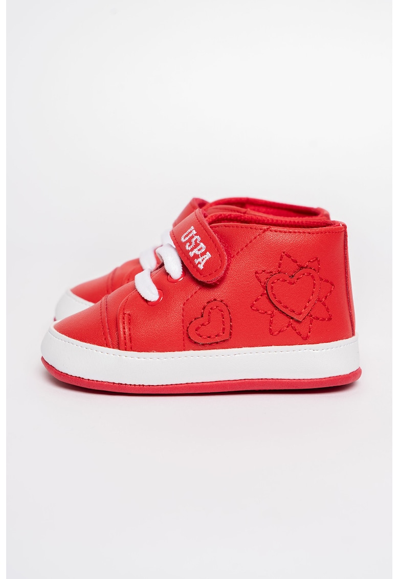 Pantofi sport mid-high cu inchidere velcro - Roz somon -