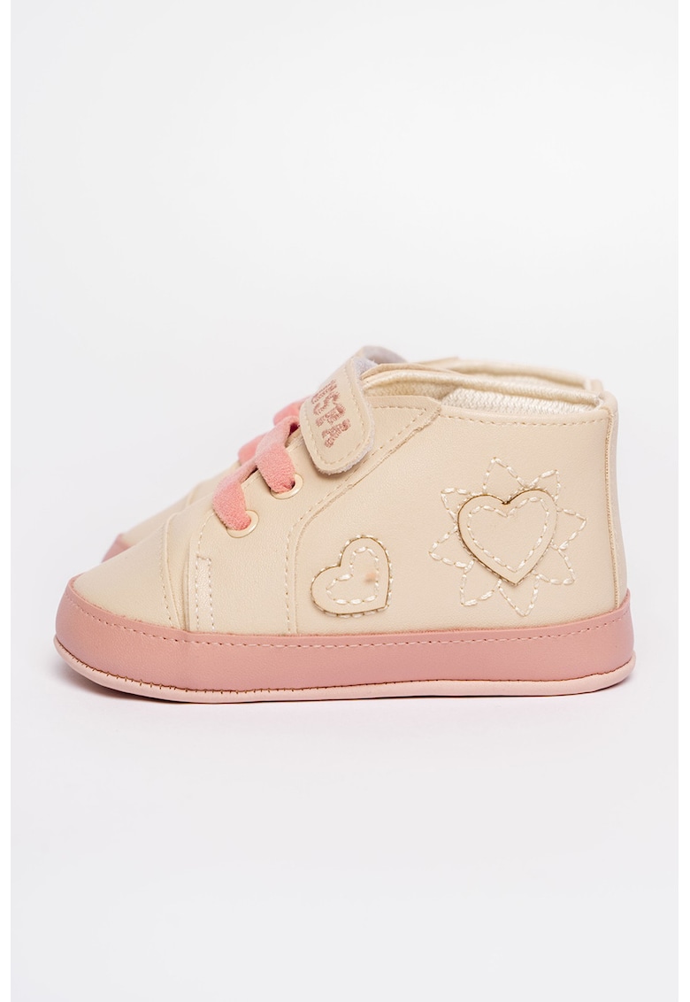 Pantofi sport mid-high cu inchidere velcro - Bej deschis