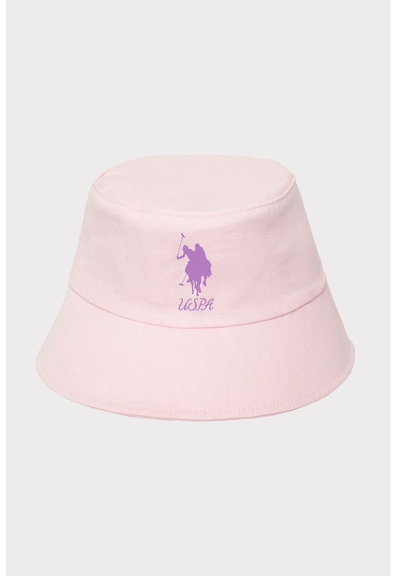 Palarie bucket cu detaliu logo - Ametist/Roz pal