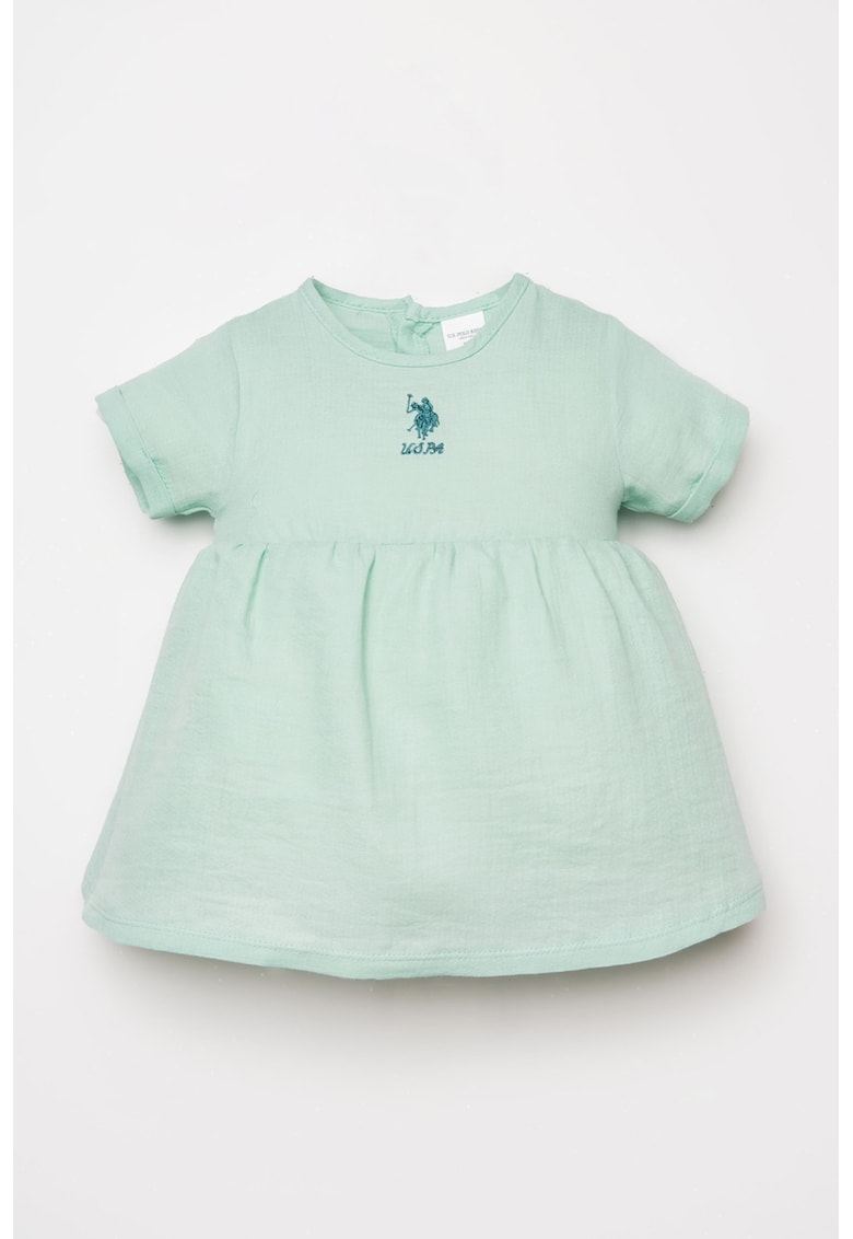 Rochie evazata din bumbac - Verde menta