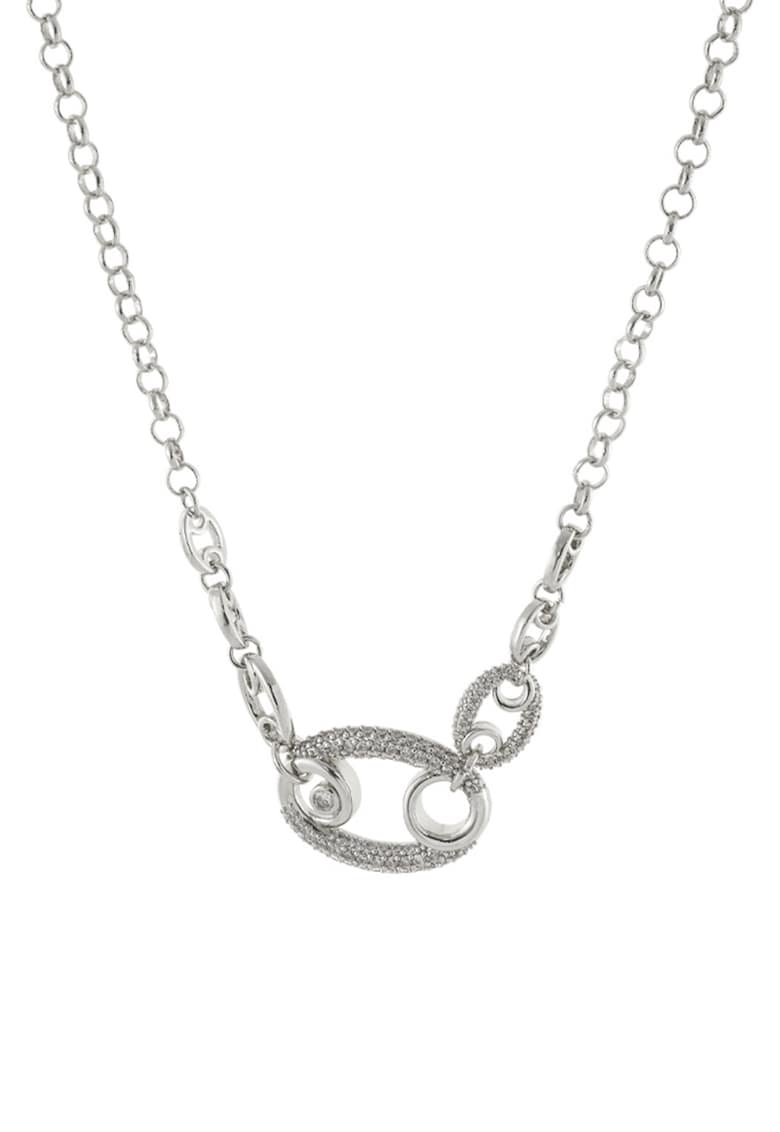 Colier placat cu rodiu - cu zirconia - Argintiu