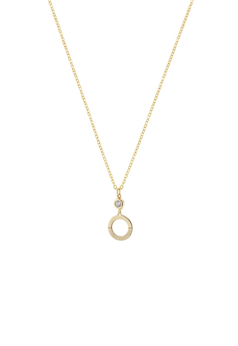 Colier placat cu aur de 18K si zirconia - Auriu