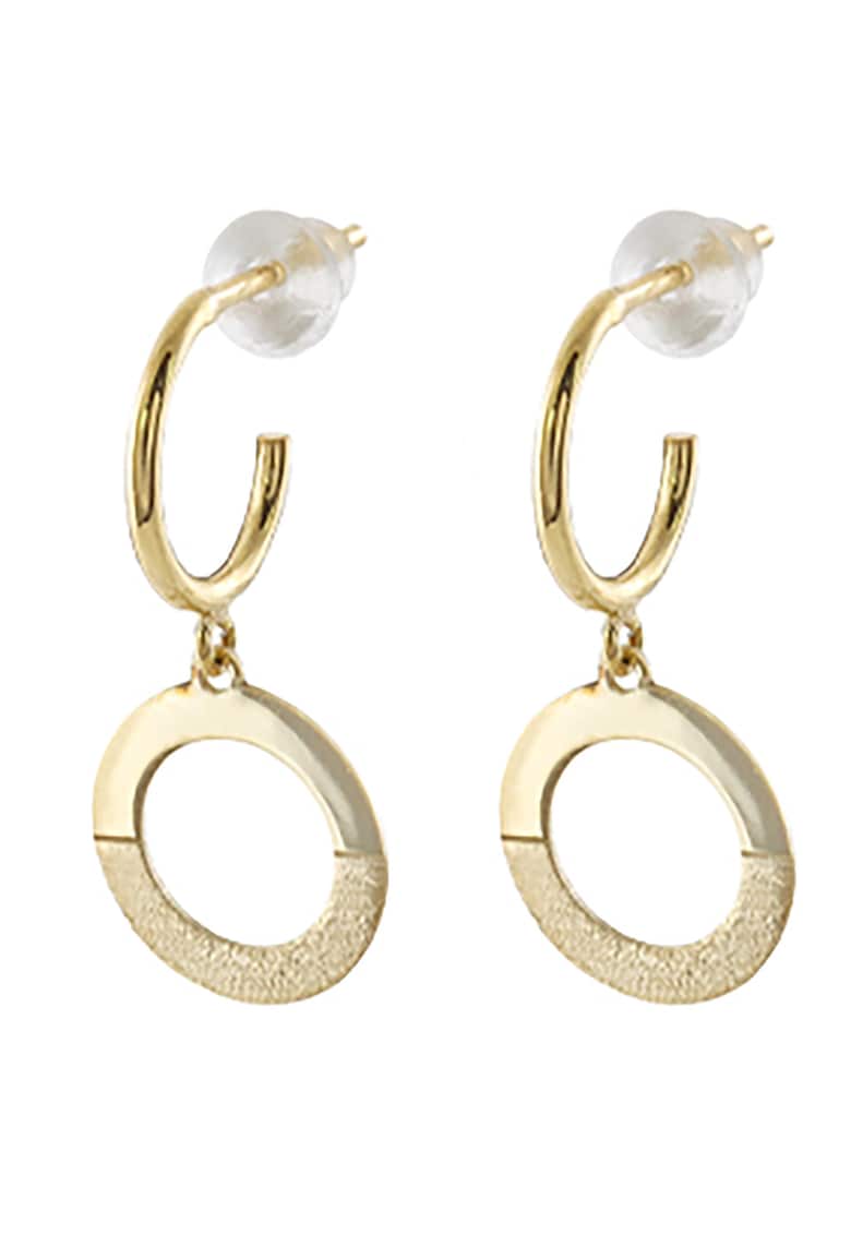 Cercei rotunzi din argint placati cu aur de 18K - Auriu