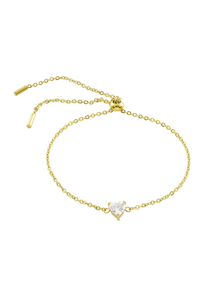 Bratara ajustabila placata cu aur de 18K si talisman in forma de inima - Auriu