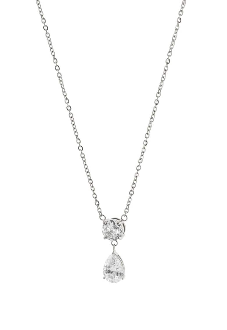Colier cu pandantiv zirconia - Argintiu