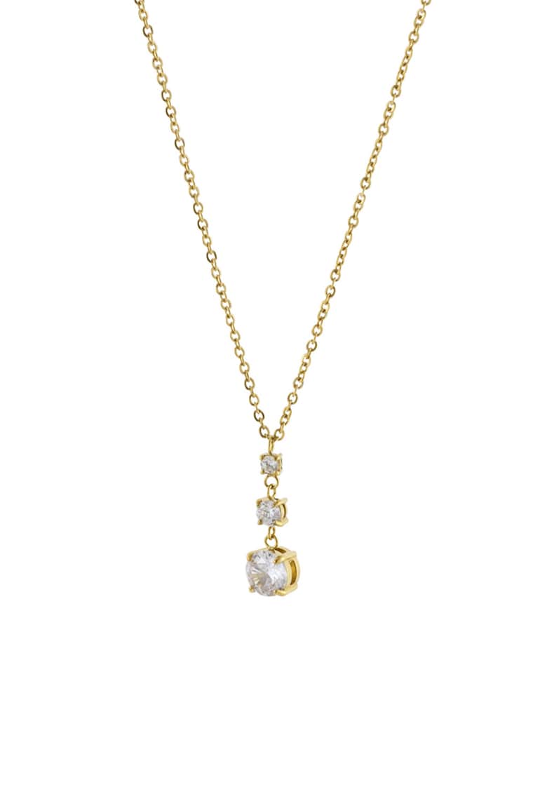 Colier placat cu aur de 18K si decorat cu zirconia - Auriu