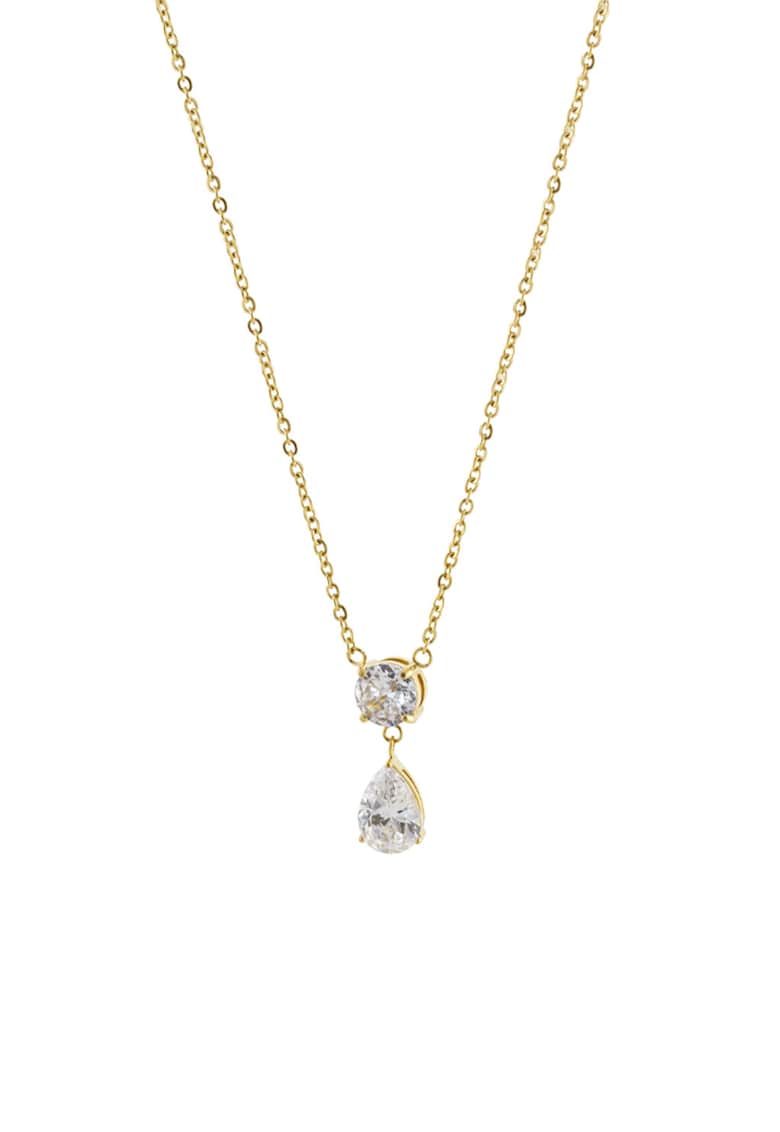 Colier placat cu aur de 18K si decorat cu zirconia - Auriu