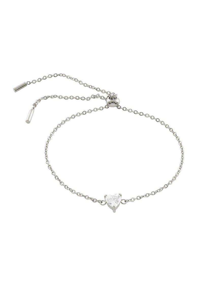 Bratara cu pandantiv in forma de inima cu zirconia - Argintiu