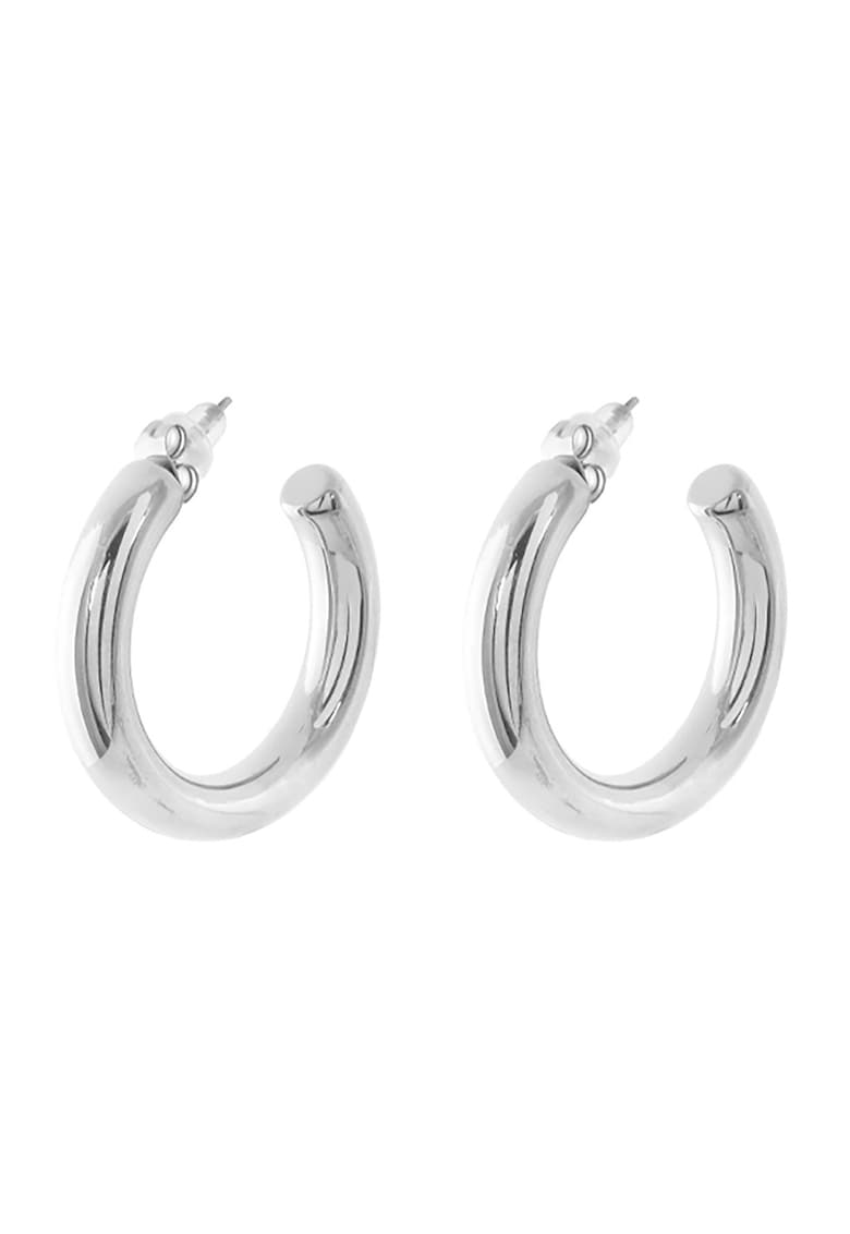 Cercei rotunzi din otel inoxidabil - Argintiu