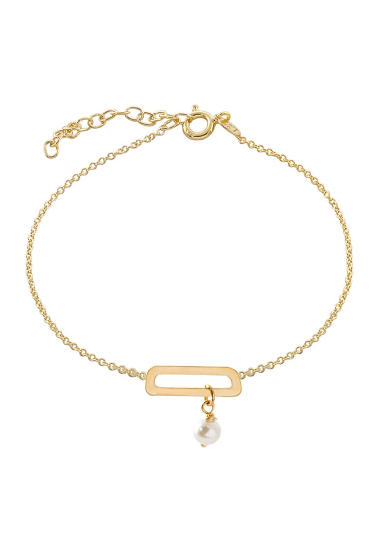 Bratara placata cu aur de 18K si decorata cu perla - Auriu