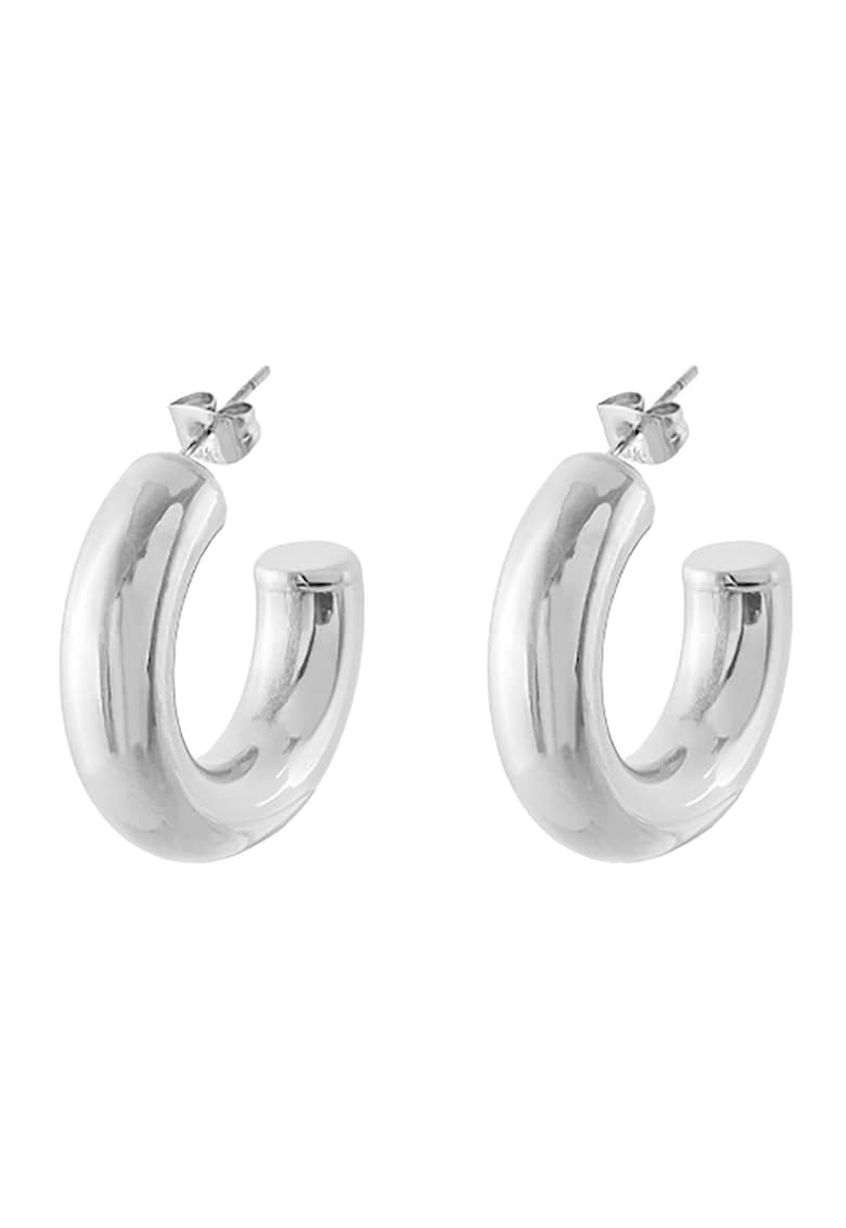 Cercei rotunzi din otel inoxidabil - Argintiu