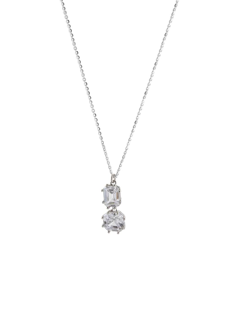 Colier placat cu rodiu si decorat cu zirconia - Argintiu