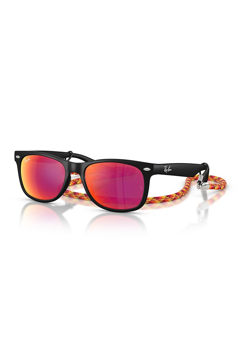Ochelari de soare wayfarer cu logo discret - Midnight Black/Argintiu