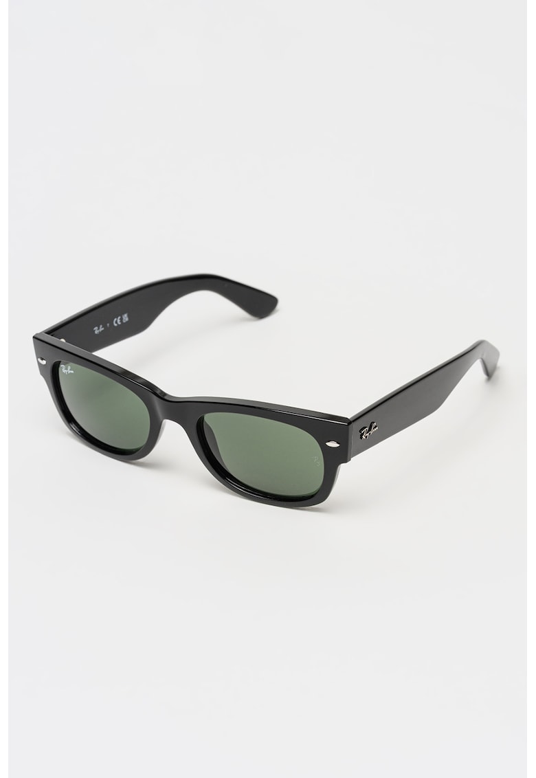 Ochelari de soare unisex cu lentile patrate - Negru