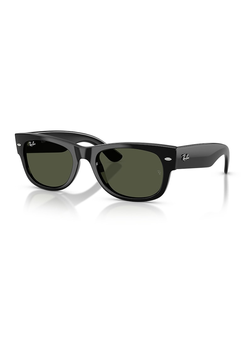 Ochelari de soare unisex cu lentile patrate - Negru