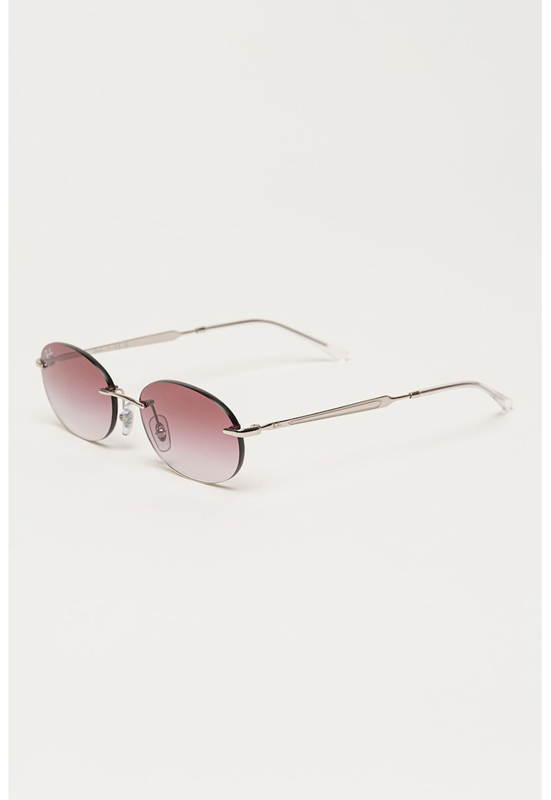 Ochelari de soare rotunzi unisex cu rama metalica - Argintiu inchis
