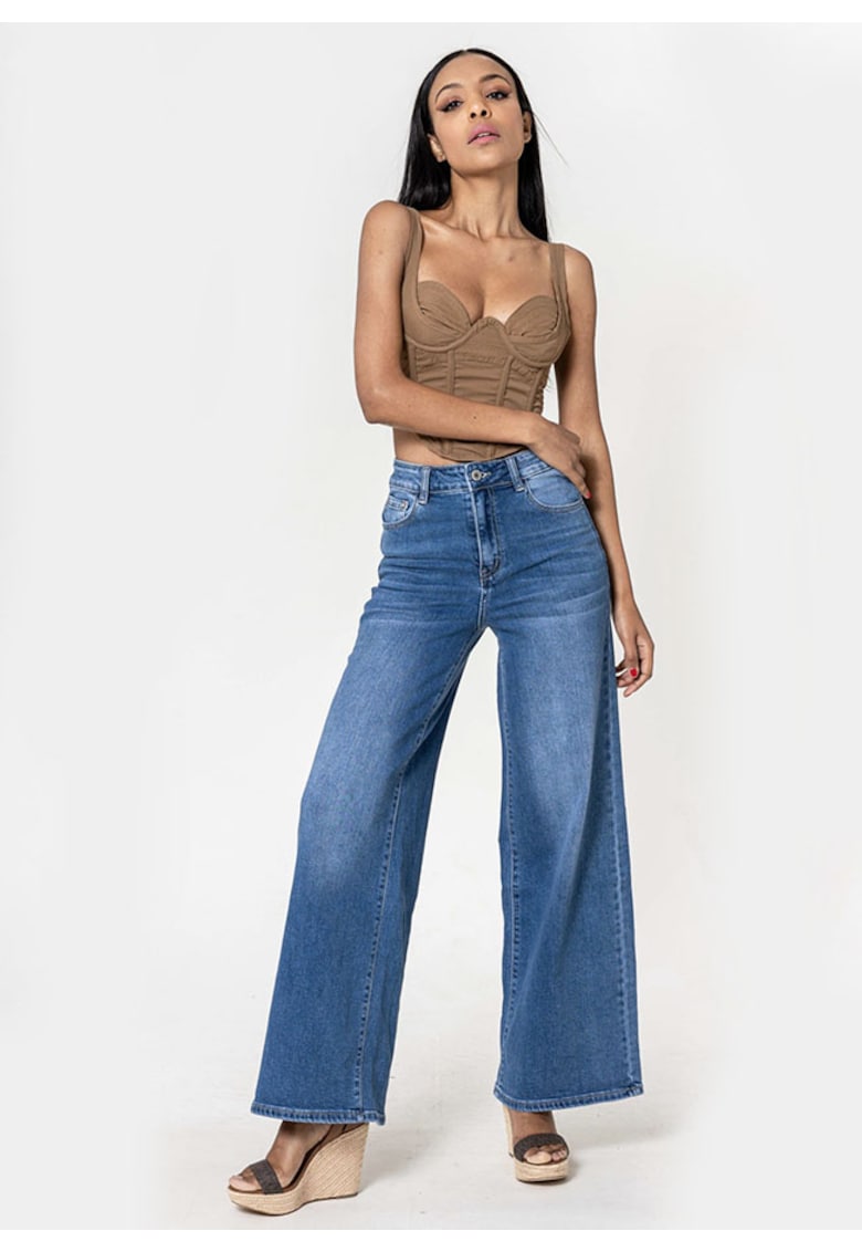 Blugi dama wide leg Albastru YY300-1 M10 19623 - Albastru